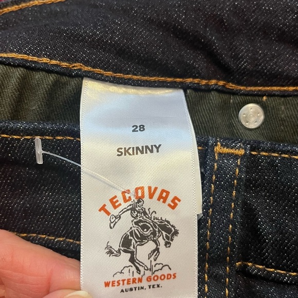 Tecovas High rise blue skinny jeans women’s NWT W28 Inseam 29 - Picture 7 of 13